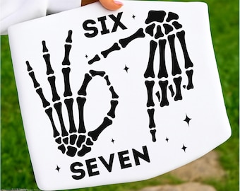67 PNG, Meme Shirt, Six Seven Trend, Skeleton Six Seven, Funny Viral Number PNG SVG, Retro Gen Z 6 7