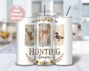Hunting Season Tumbler Wrap png, 20 oz Sublimation, Floral Camo Camouflage Wrap, Autumn Tumbler Png, 20 oz wrap, Skinny Tumbler Designs