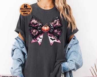 Halloween Bow PNG, Coquette Bow Png, Coquette Halloween Png, Spooky vibes Png, Trendy Halloween, Spooky Season, Retro Halloween Shirt Png