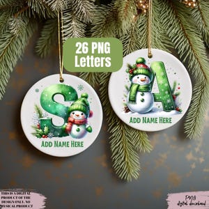 Christmas Alphabet PNG, Christmas Letters Clipart, Ornament PNG, Kids Christmas, Snowman PNG, Christmas Sublimation Letters, Christmas Font