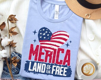 Merica, Land Of The Free Because Of The Brave PNG, 4th of July PNG, Fourth of July Png, Patriotic Png, Independence Day Png Sublimation