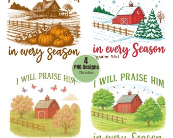 I Will Praise Him in Every Season, Fall for Jesus Png, Christian Bible Verse, Boho Pumpkin Season Png, Thanksgiving Png, Autumn Vibes Png