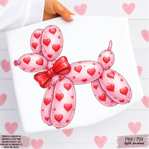 Valentines Day Balloon Dog PNG T-Shirt Design Trending PNG Dog Lover PNG Cupid Winter Png Trendy Sublimation Designs Digital Download