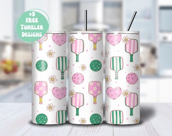 20 Unzen Skinny Tumbler Wrap Sublimationsdesign PNG, trendige Pickleball Tumbler Wrap, Pickleball Liebhabergeschenk, PNG Digital Download, kommerzielle Nutzung