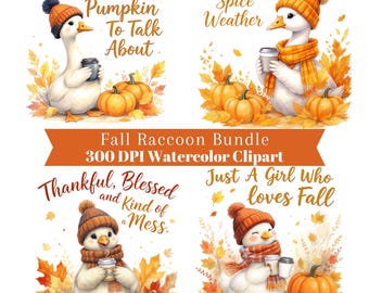 Herbst PNG Bundle - Herbstgans Bundle - Herbst PNG - Druckdatei - Herbst Sublimationspaket - Shirt PNG - Digitaler Download - Kürbis PNG