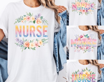 Enfermera Png, Vida de enfermera Png, Diseño de sublimación de enfermera rosa Png, Enfermería Png, Enfermera floral Png, Impresión de coqueta de enfermera Png