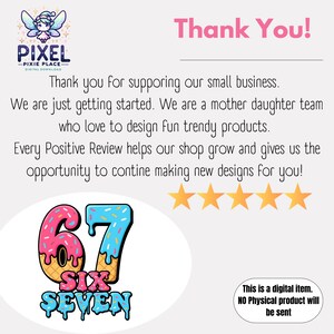 May include: A digital graphic with the text "Thank You!" in pink. The image includes a logo, a number 67 with a donut design, and text stating it is a digital item. The image also includes a fairy.