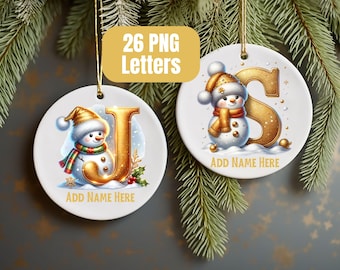 Christmas Alphabet PNG, Christmas Letters Clipart, Ornament PNG, Kids Christmas, Snowman PNG, Christmas Sublimation Letters, Christmas Font