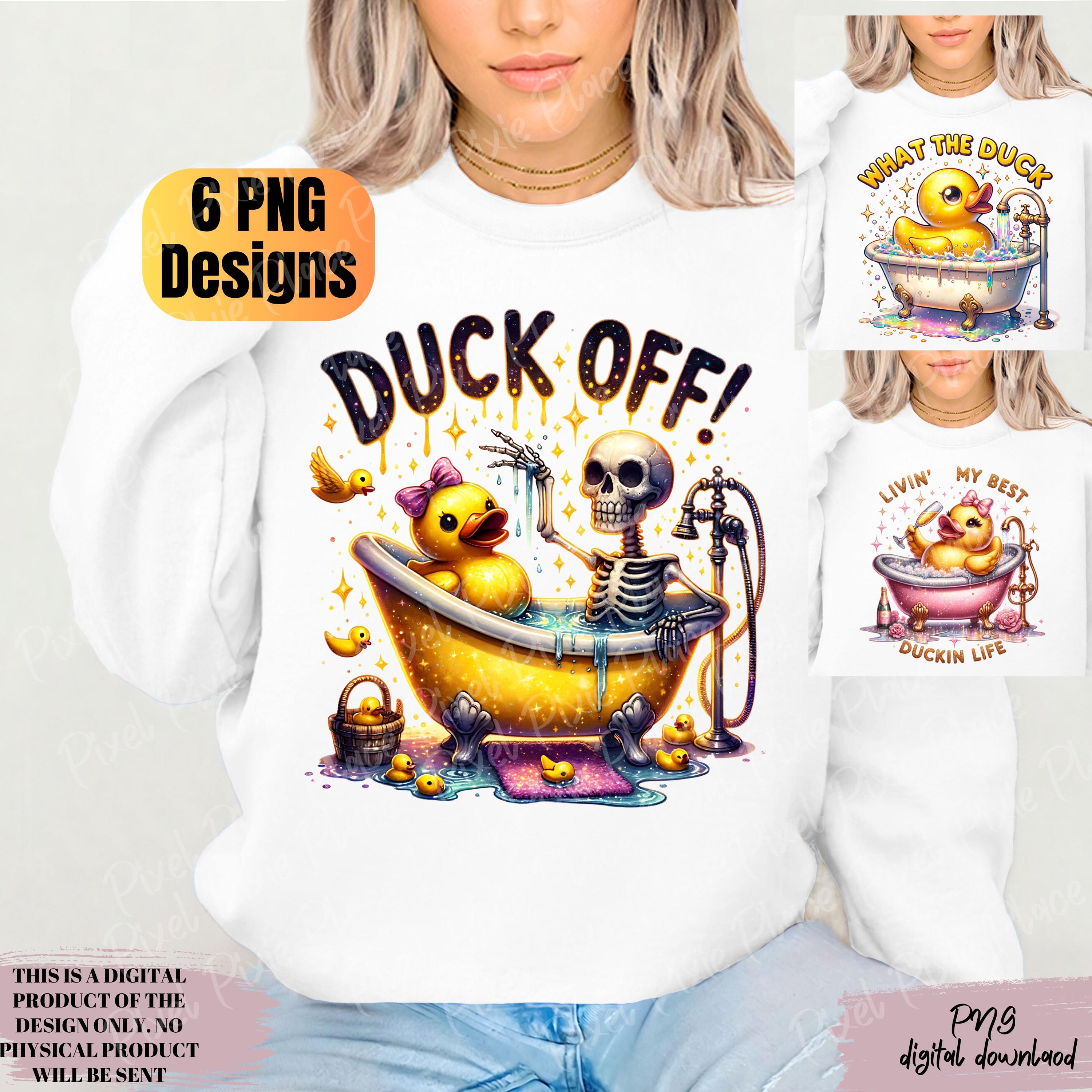 Duck off PNG, Funny Rubber Duck PNG Clipart Bundle, What the Duck Png ...