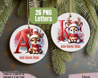 Christmas Alphabet PNG, Christmas Letters Clipart, Ornament PNG, Kids Christmas, Reindeer PNG, Christmas Sublimation Letters, Christmas Font