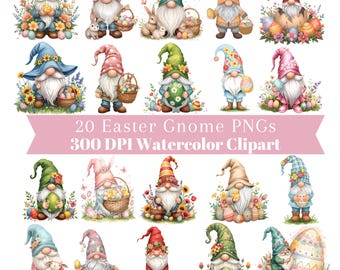 Easter Gnome PNG Bundle, Easter Png, Cute Gnome Png, Happy Easter Png, Easter Bunny Png, Clipart Designs, Digital Download, Sublimation