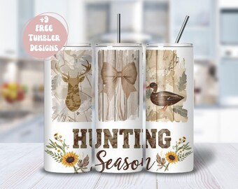 Hunting Season Tumbler Wrap png, 20 oz Sublimation, Floral Camo Camouflage Wrap, Autumn Tumbler Png, 20 oz wrap, Skinny Tumbler Designs