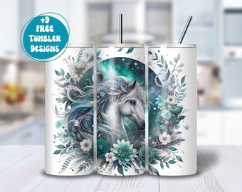 Pferde Tumbler Wrap, Sublimations-Design, 200z Skinny Tumble Wrap, Western Tumbler Wrap, Country Tumbler Wrap