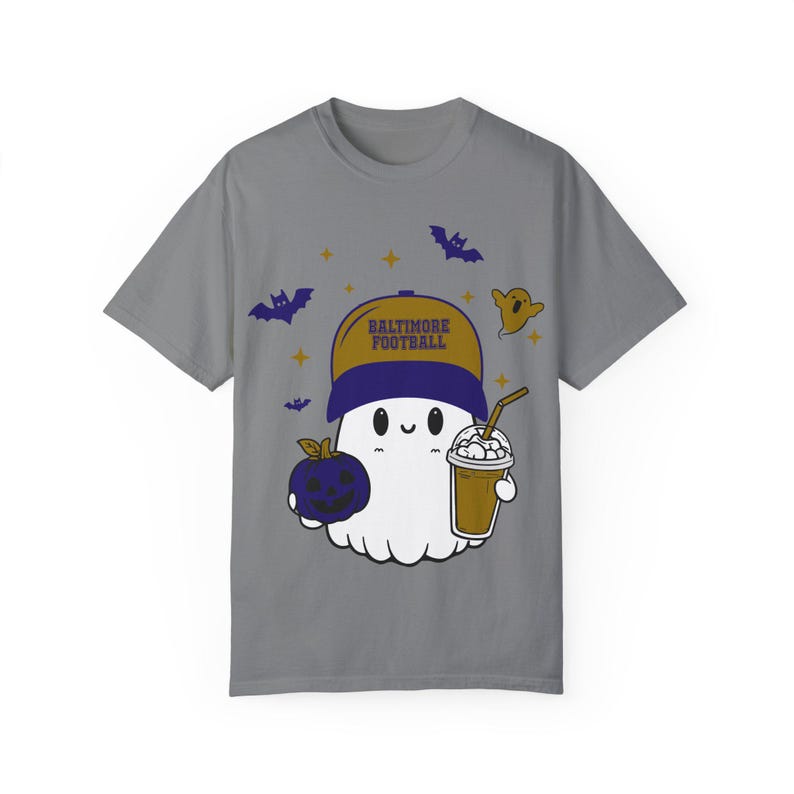 Spooky Baltimore Football Sports Design With Skyline. Perfect for