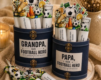 Chocolate Wrapper Bundle "Father's Day" for Papa and Grandpa, Printable PDF, Football Toppers & Gift Box Label, DIY Gift
