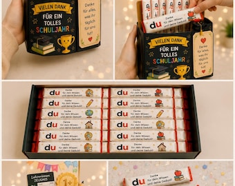 Duplo Banderole Abschied Schule Vorlage | Teacher Thank You Gift | Danke Lehrerin Geschenk | End of School Year Gift |Printable PDF Download