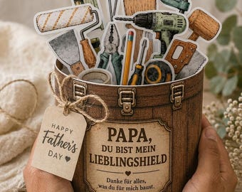 Duplo Banderole"Vatertag" Vorlage zum Ausdrucken, Papa Geschenk PDF, Werkzeug Design, DIY Geschenk für Vater & Opa Download