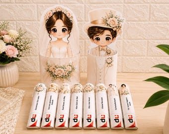 Hochzeit Schokoriegel Banderolen Vorlage | Printable Hochzeitsgeschenk PDF | Schokolade Verpackung Hochzeit | DIY Geschenk Brautpaar