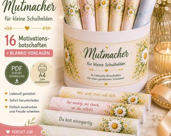Duplo Banderole Einschulung | Schultüte Füllung | Einschulung Geschenk | 16 Motivationsbotschaften | PDF zum Ausdrucken