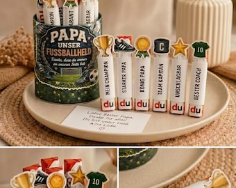 Duplo Banderole "Fußball Papa" Geburtstagsgeschenk für Vater, Vatertag Geschenk, PDF Vorlage zum Ausdrucken