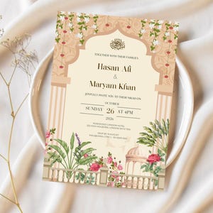 MUGHAL GARDEN HOCHZEIT Einladung | Digitale Hochzeitseinladung | Muslimische Hochzeitseinladung | Done for you Service| Nikah| Walimah