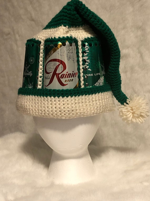 Crocheted Beer Can Ski Cap / Ski Hat 