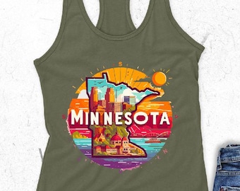 Minnesota Tank Top, Minnesota Map Tanks, Minnesota Cities Tank, Minnesota Lover Tank Top, Women Minnesota Tank, Minnesota Fun, Minnesota