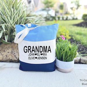 Personalized Grandma Tote Bag, Personalized Grandma Gift, Custom Gift for Grandma, Customized Mother&#39;s Day Gift, Gift from Grandchildrens