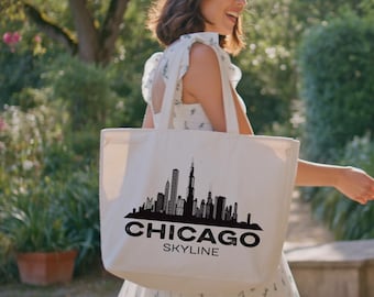 Chicago Tote Bag, Chicago Map Bag, Girls Trip Matching Chicago, Chicago Travel Gift Bag, Chicago State Bag