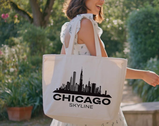 Chicago Tote Bag, Chicago Map Bag, Girls Trip Matching Chicago, Chicago Travel Gift Bag, Chicago State Bag