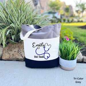 Custom Vet Tech Tote Bag, Veterinary Technician Bag, Dog Lover Bag, Vet Tech Gift, Vet Tech Grad Gift, Vet Student Bag, Animal Doctor Gift