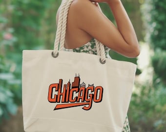 Chicago Tote Bag, Chicago Map Bag, Girls Trip Matching Chicago, Chicago Travel Gift Bag, Chicago State Bag