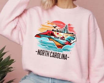 North Carolina Sweatshirt, North Carolina Hoodie, College Sweatshirt, North Carolina Shirt, North Carolina State Shirt, North Carolina Gift