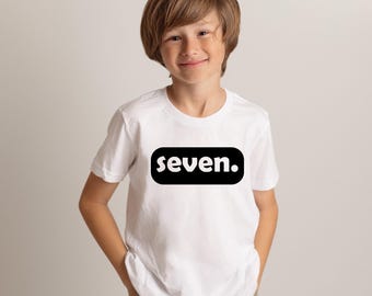 7th Birthday Toddler Shirt, 7th Birthday Gift, 7th Birthday T-shirt, 7 Year Old Gift, Seven Tshirt, 7th Birthday Party Gift,  Birthday Tee