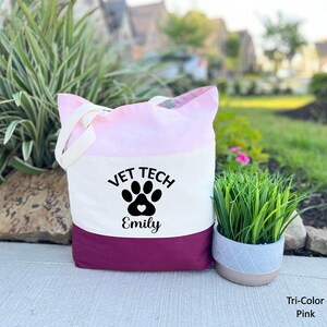 Custom Vet Tech Tote Bag, Veterinary Technician Bag, Dog Lover Bag, Vet Tech Gift, Vet Tech Grad Gift, Vet Student Bag, Animal Doctor Gift