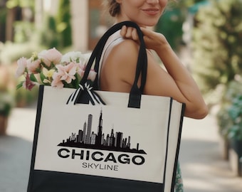 Chicago Tote Bag, Chicago Map Bag, Girls Trip Matching Chicago, Chicago Travel Gift Bag, Chicago State Bag