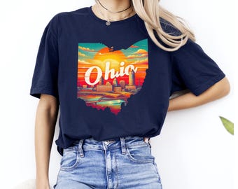 Ohio State T-shirt, Ohio State Shirt, Ohio Gift, Tailgate Ohio State Shirt, Ohio State Fan Shirt, Ohio State Map Tee, Ohio Travel Gift