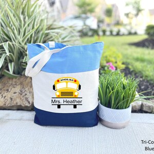 Personalized Bus Driver Gift, Bus Driver Tote Bag, Custom Name Bus Driver Gift, Canvas Tote Bag, School Bus Gifts, Funny Bus Driver Gift