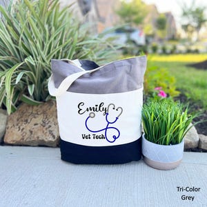 Custom Vet Tech Tote Bag, Veterinary Technician Bag, Dog Lover Bag, Vet Tech Gift, Vet Tech Grad Gift, Vet Student Bag, Animal Doctor Gift