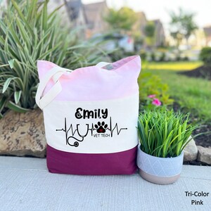 Custom Vet Tech Tote Bag, Veterinary Technician Bag, Dog Lover Bag, Vet Tech Gift, Vet Tech Grad Gift, Vet Student Bag, Animal Doctor Gift