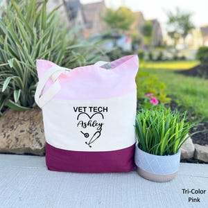 Custom Vet Tech Tote Bag, Veterinary Technician Bag, Dog Lover Bag, Vet Tech Gift, Vet Tech Grad Gift, Vet Student Bag, Animal Doctor Gift