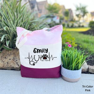 Custom Vet Tech Tote Bag, Veterinary Technician Bag, Dog Lover Bag, Vet Tech Gift, Vet Tech Grad Gift, Vet Student Bag, Animal Doctor Gift