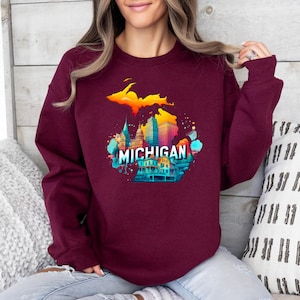 Michigan Sweatshirt, Michigan Hoodie, Michigan Gift, Michigan State Shirt, Michigan Shirt, Michigan Camp Shirt, Michigan Trip