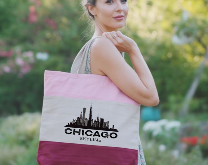 Chicago Tote Bag, Chicago Map Bag, Girls Trip Matching Chicago, Chicago Travel Gift Bag, Chicago State Bag