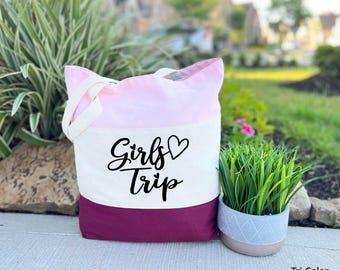 Girls Trip Tote Bag, Girls Travel Bag, Girls Weekend Gift Bag, Girls Vacation Bag, Custom Girls Trip Bag, Gift Bag for Women, Gift for Girls