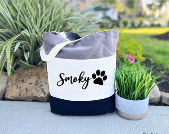 Personalized Dog Tote Bag, Custom Dog Mom Gift, Dog Toys Tote Bag, Pet Gift, Custom Pet Bag, Dog Mom Bag, Gift For Dog Mom, Dog Lover Bag