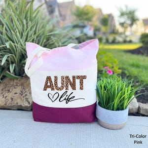 Aunt Life Leopard Tote Bag, Aunt Tote Bag, Aunt Announcement Gift, Aunt Mother Day Gift, Aunt Birthday Gift, Gift For New Aunt