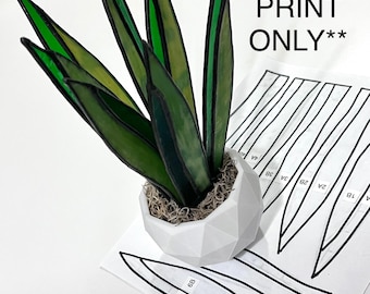 PATTERN: Stained glass snake plant leaves