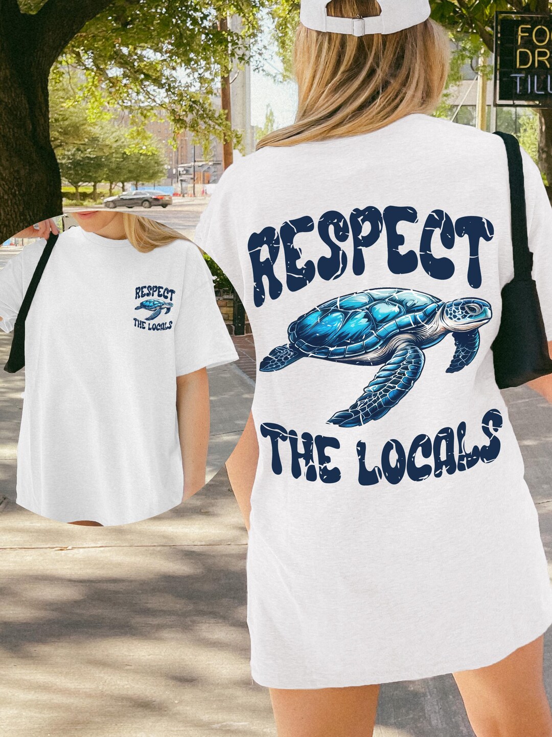 Respect the Locals T-shirt, Sea Turtle Conservation Graphic Tee, Eco ...