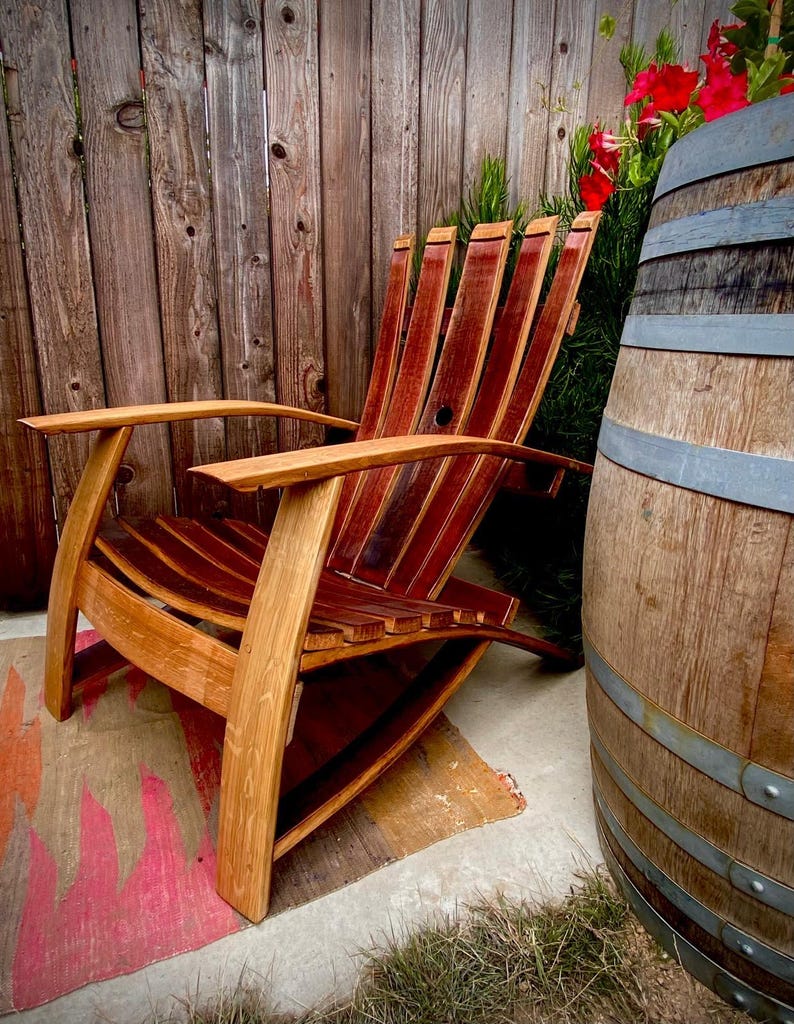 Wine Barrel Adirondack Chair